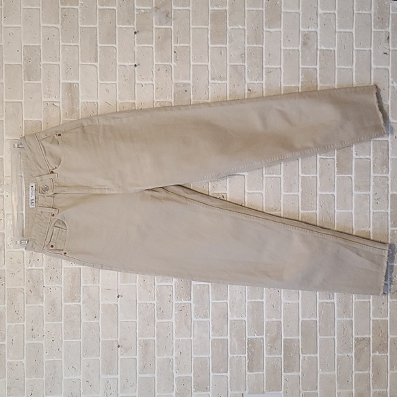 ZARA Basic Women's Khaki High-rise Cotton Pants (Sz 2) - Picture 1 of 10